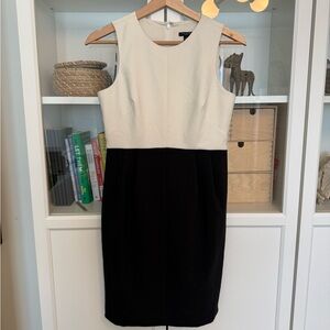 Ann Taylor Black and Cream Sheath Dress